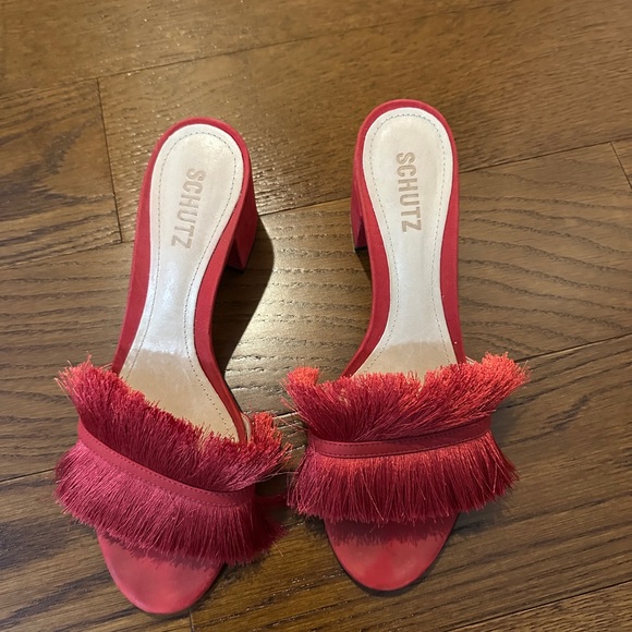 SCHUTZ Scarlet Fringe Women's Heels - Picture 1 of 4